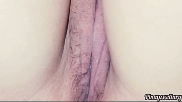 Awesome pinay teen spreading perfect pussy on closeup