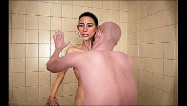 indian Shaima hard fucked in the shower by a white old man