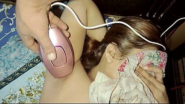 Stepbrother Removing Stepsister body & pussy hair